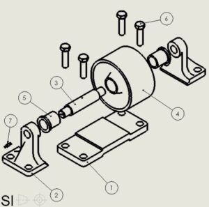 Roller assembly drawing.